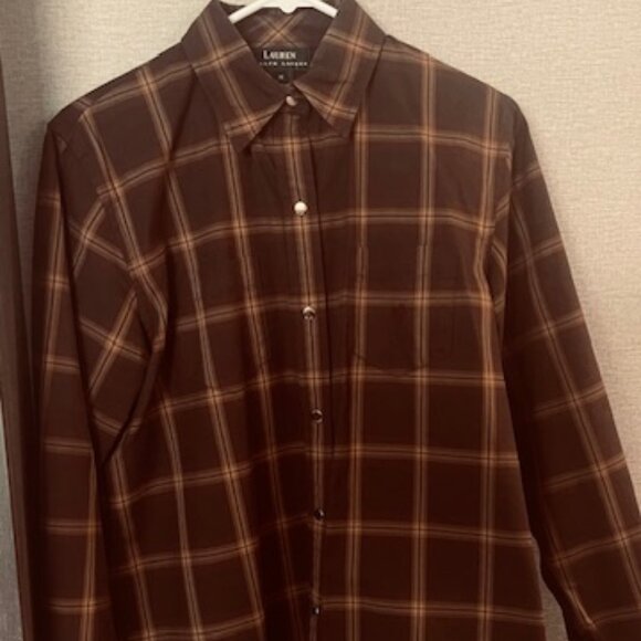 Ralph Lauren Brown & Tan Cotton Plaid Jacket – Size M - Picture 1 of 3